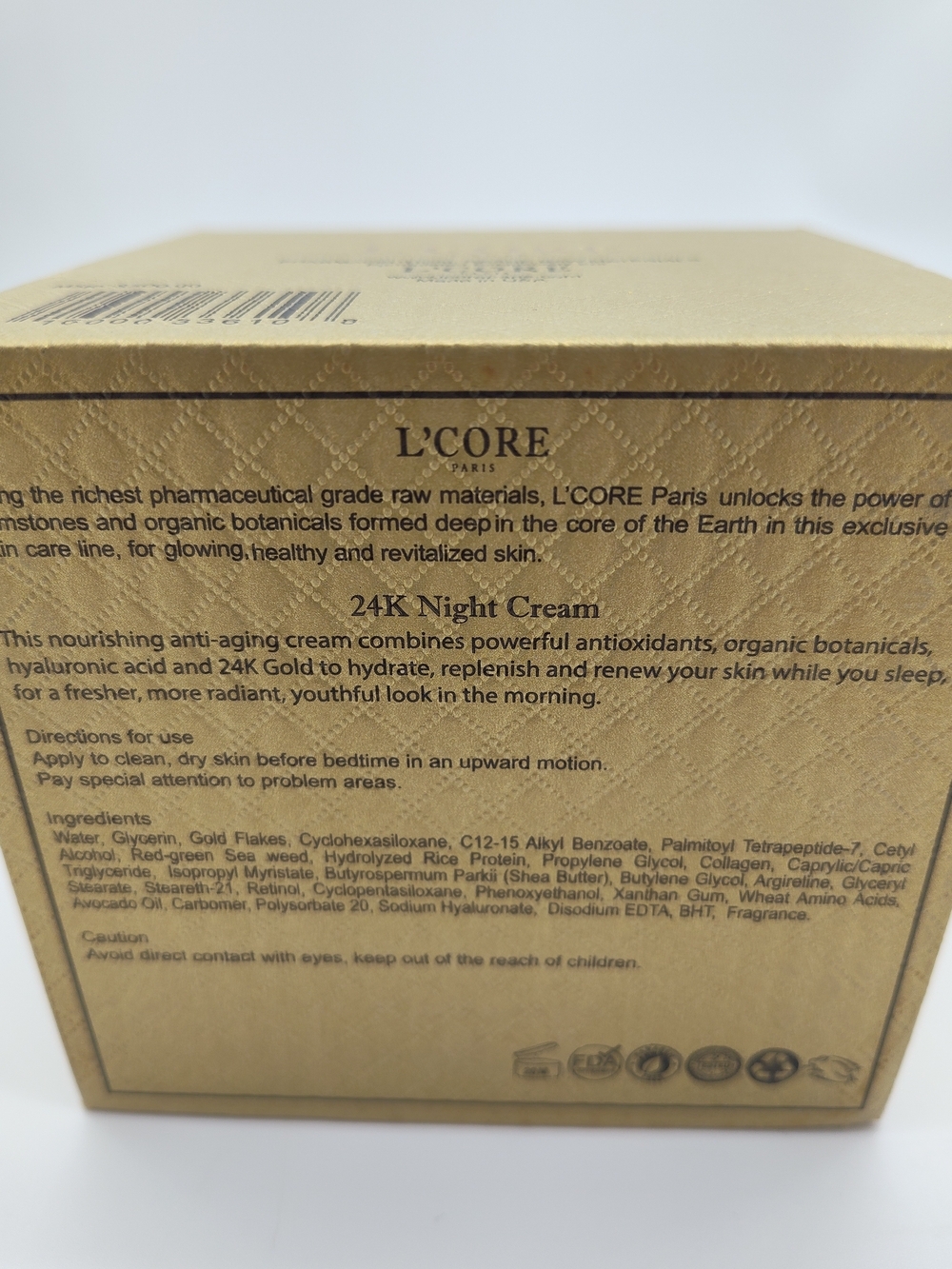 L'CORE Paris 24K Gold Night Cream 50ml Luxury Anti Aging Skincare NIB - Picture 7 of 7